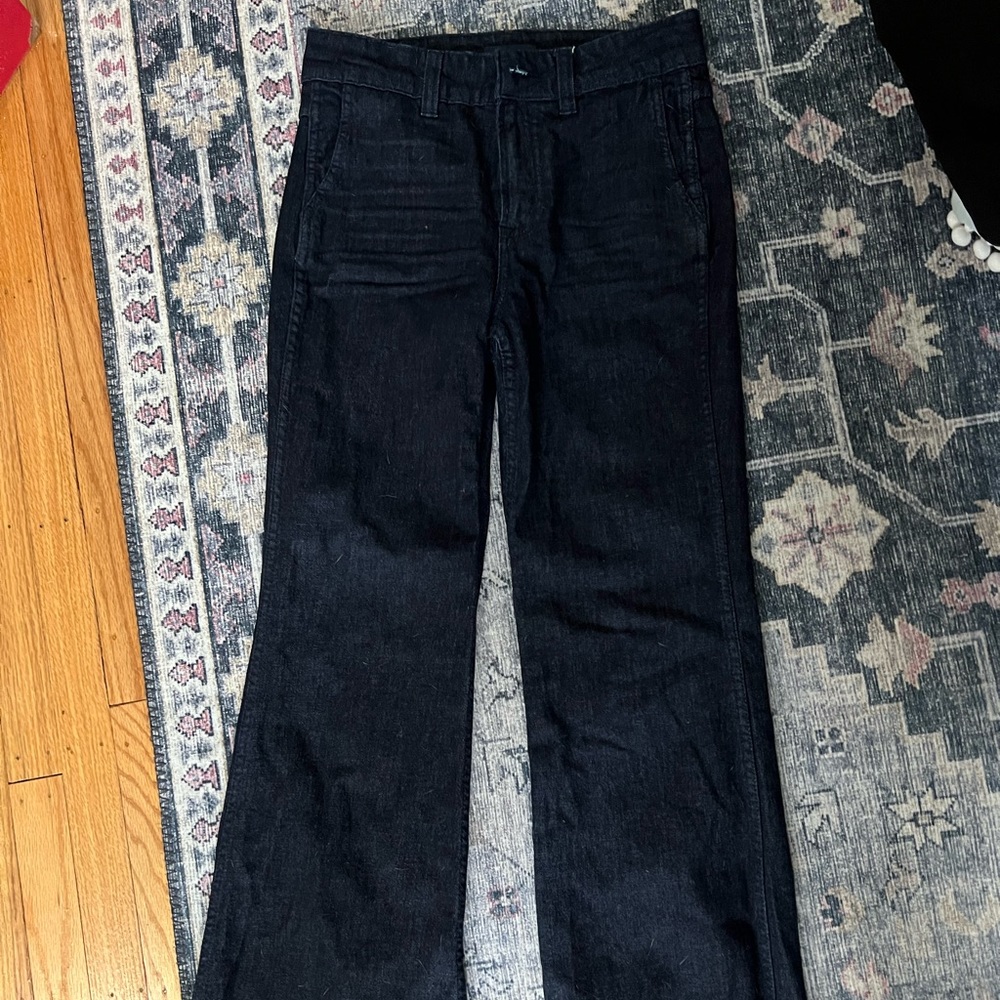 Jcrew dark wash wide leg jeans